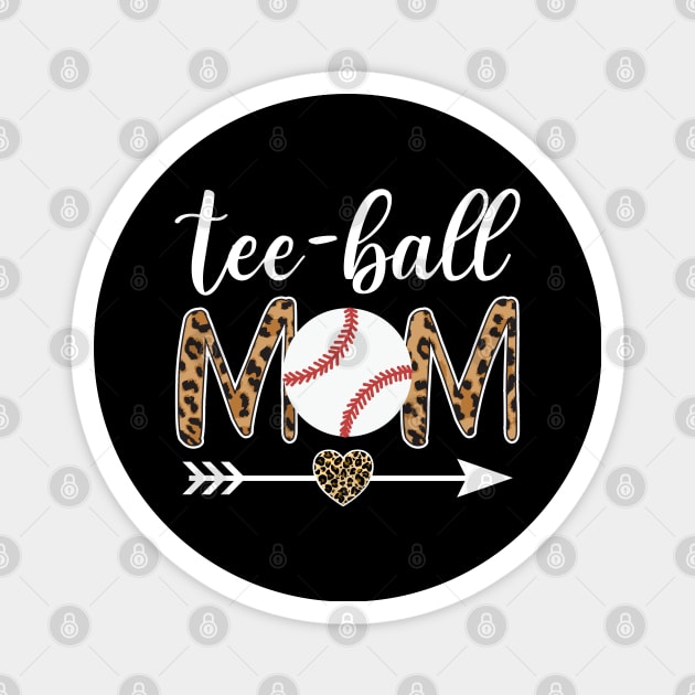 Teeball Mom Leopard Funny Teeball Mom Mother's Day Magnet by DragonTees